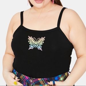 dELIA*s 1X HER TROUBLED PARADISE BUTTERFLY GRAPHIC TANK
